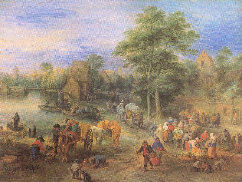 Michau, Theobald The Market oil painting image